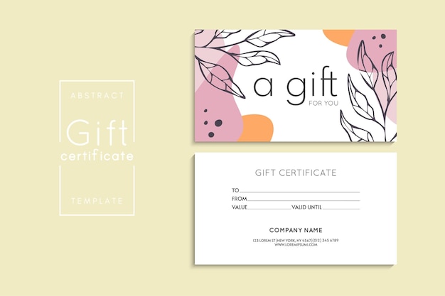 Conjunto de plantillas de tarjetas de regalo coloridas Ilustración vectorial de flores de estilo moderno para la galería de salones
