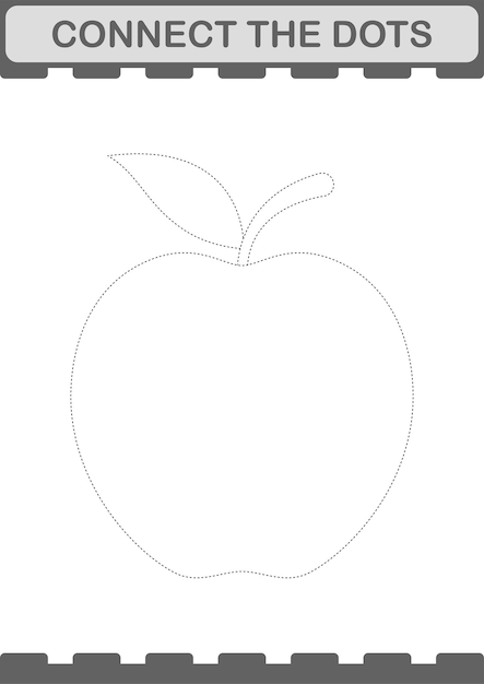 Соедини точки Apple Worksheet для детей