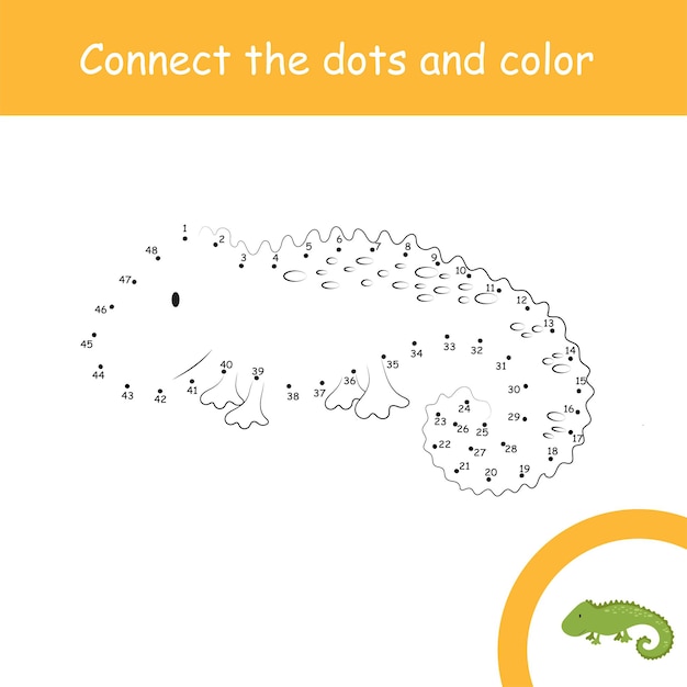 Connect dots for children education iguana