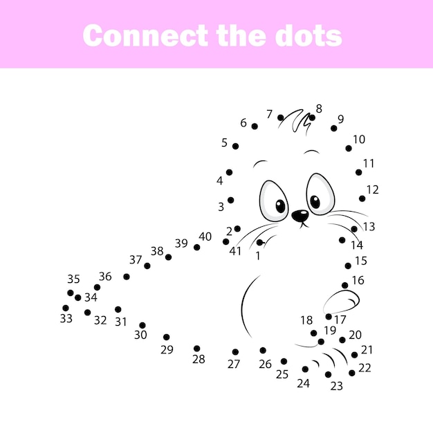 Connect the dots children educational drawing game Dot to dot by numbers game for kids Printable worksheet activity for toddlers