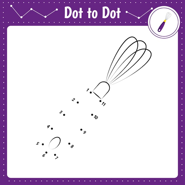 Соедините точки Dot to dot образовательной игры Vector Illustration