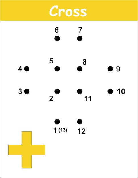 Connect the dots and draw a cute cross