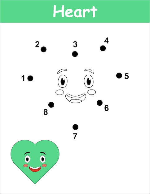 Connect the dots and draw a cute heart