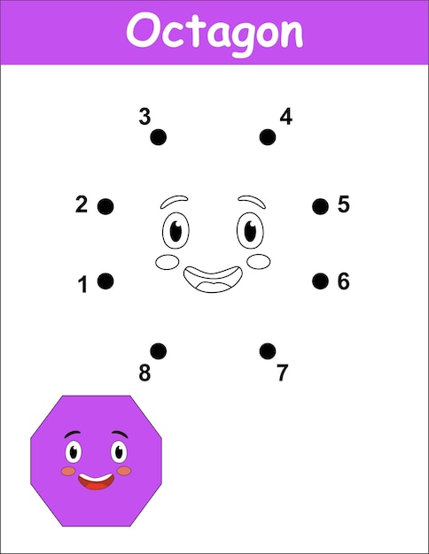 Connect the dots and draw a cute octagon