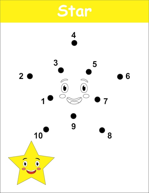 Connect the dots and draw a cute star