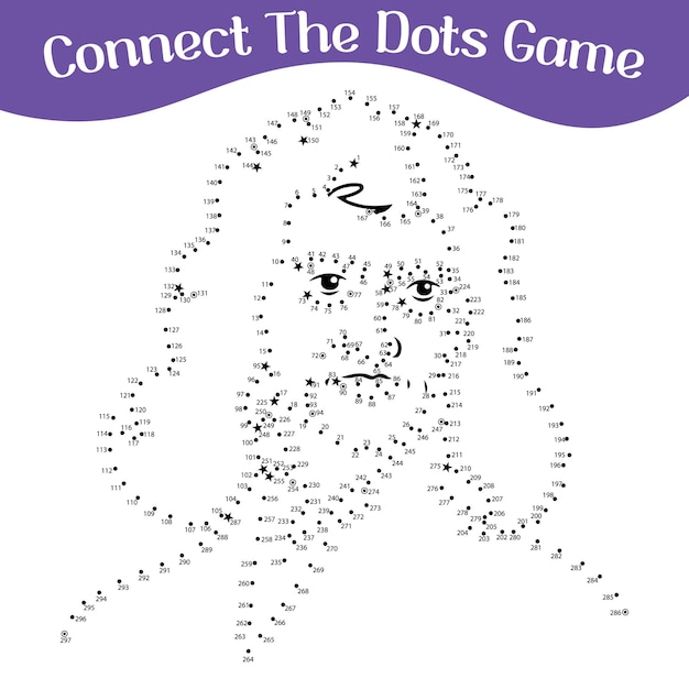 Connect the dots draw game kids puzzle work sheet famous people vector