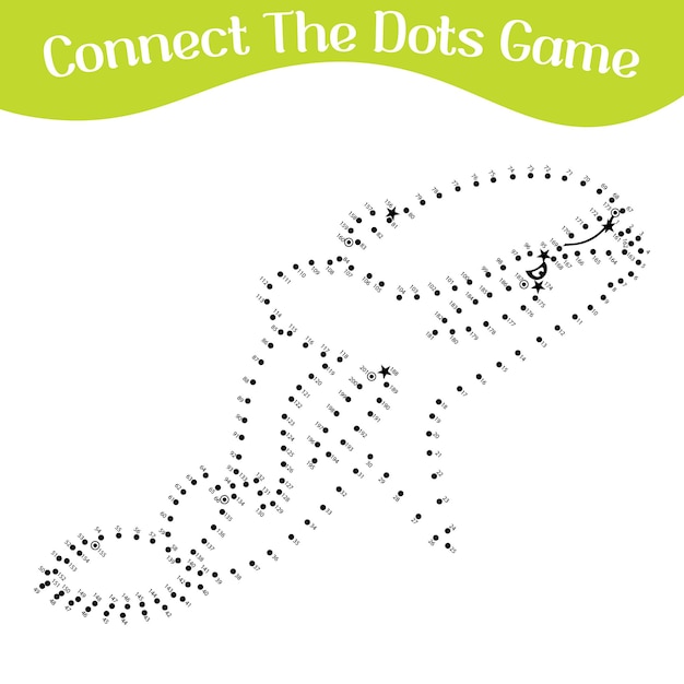 Collega i punti disegna il foglio di lavoro del puzzle per bambini del gioco