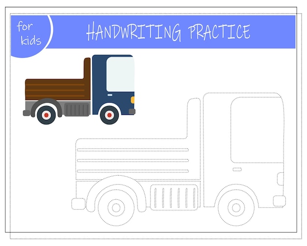 子供の漫画の車のトラックのためのドットを接続する教育ゲーム