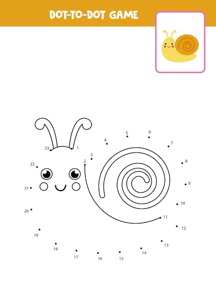 Connect the dots game with cute snail