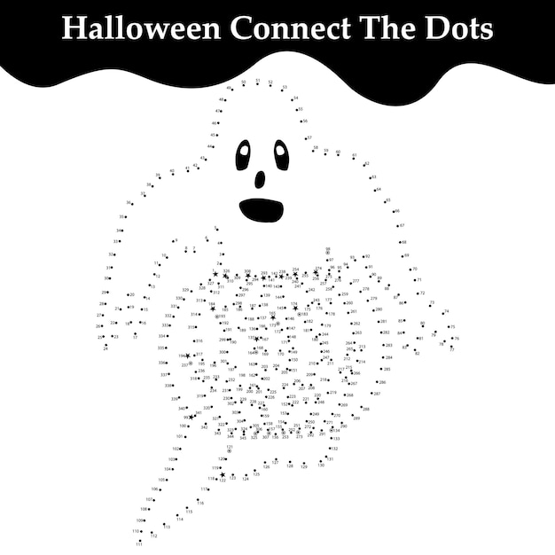 Connect the dots Halloween coloring page