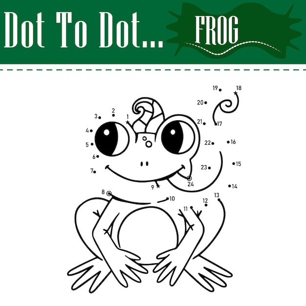 Vector connect the dots preschool activity coloring page for kids