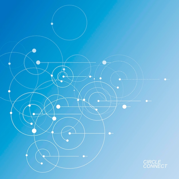 Connect lines background Network circles dots Abstract connection element Vector graphic design