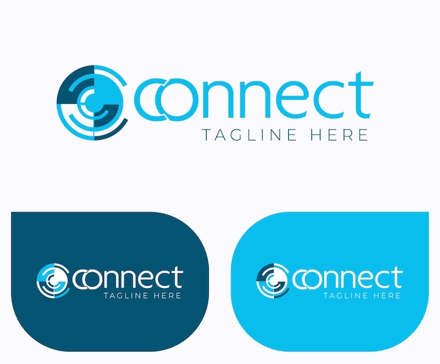 connect logo design vector template.