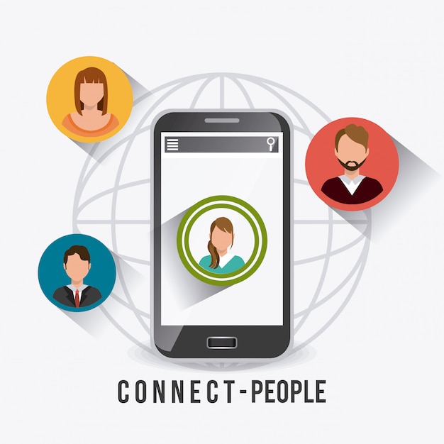 Vector connect people design.