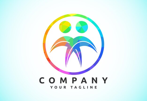 Connect People Logo Template Social media network people logo