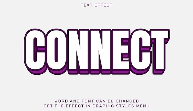 ベクトル 3d デザインでテキスト効果テンプレートを接続します