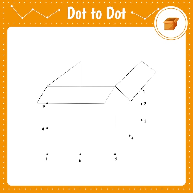 미취학 아동 활동 워크시트 벡터 일러스트레이션을 위한 교육 게임 색칠하기 책에 점 상자 점을 연결합니다.