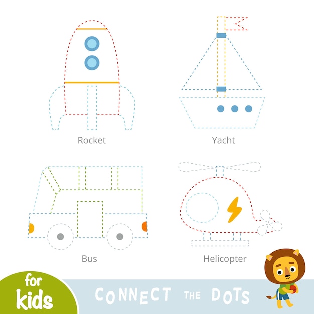 Connect the dots educatief spel voor kinderen Transportset