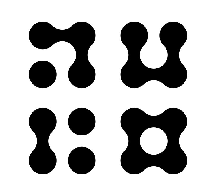 Vector 연결된 점 아이콘 원 패턴 기호 통합 기호 추상 점 이동 연결 된 라운드 blob 전환 metaballs 벡터 일러스트 레이 션 흰색 배경에 고립