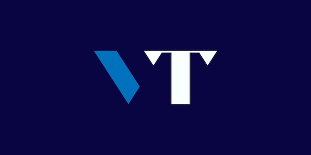 연결된 글자 vt 로고 디자인