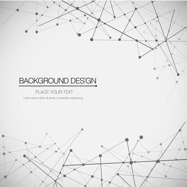 Connected lines on gray background design vector.