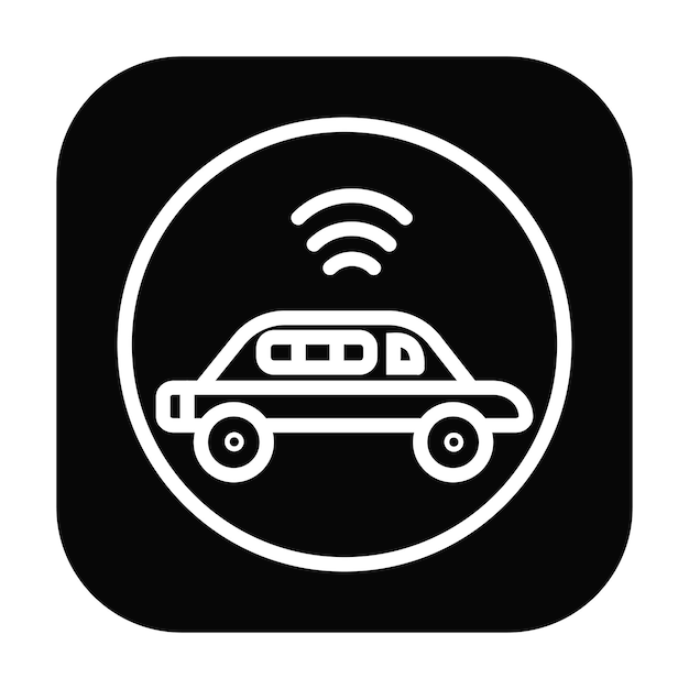 接続された車両のベクトルイラスト