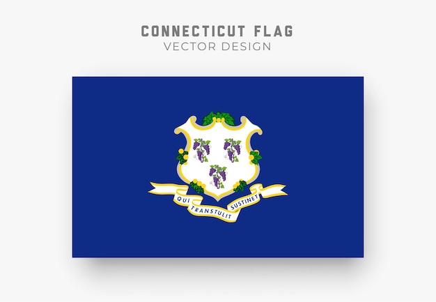 Vector connecticut flag detailed flag on white background vector illustration