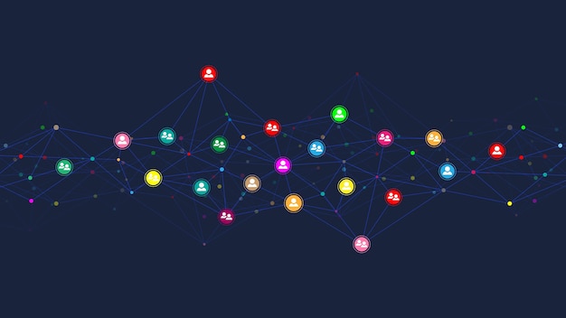 Vector connecting and communication concept, social network