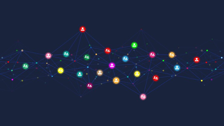 Vector connecting and communication concept, social network
