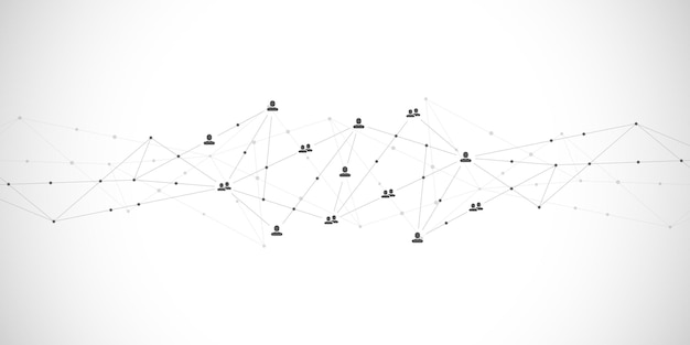 ベクトル 人とコミュニケーションの概念を接続するソーシャルネットワークのベクトル図