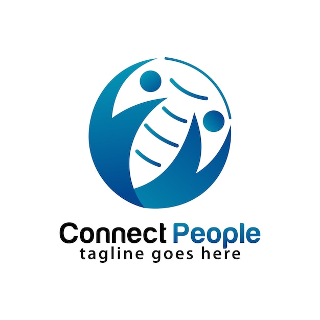 Шаблон дизайна логотипа подключения людей