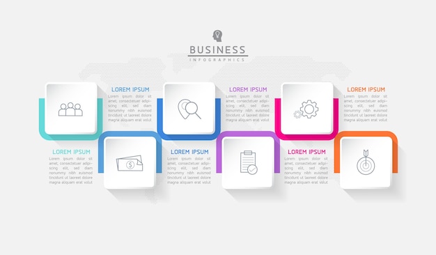 Connecting Steps Infographic Template with 6 Elements