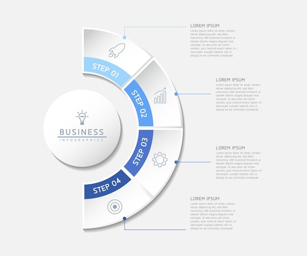 Connecting Steps zakelijke infographic sjabloon