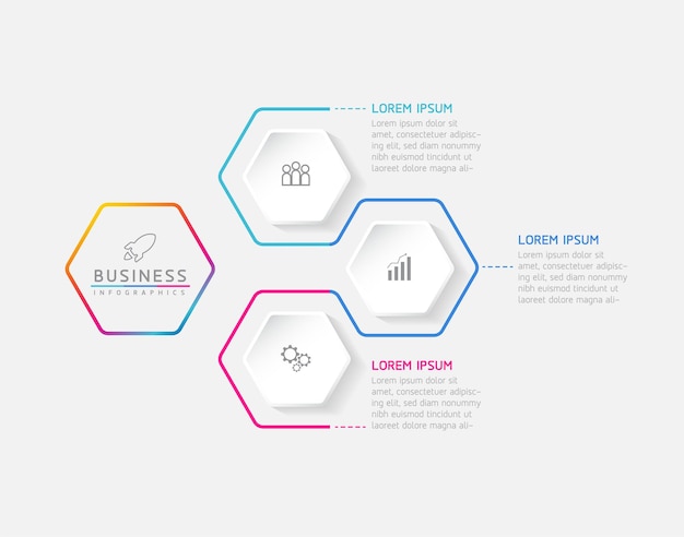 Connecting steps zakelijke infographic sjabloon