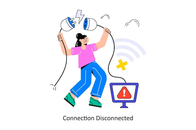 Connection Disconnected Flat Style Design Vector illustration Stock illustration