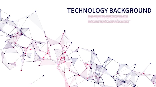 Connection of dots and lines on a white background Abstract vector illustration