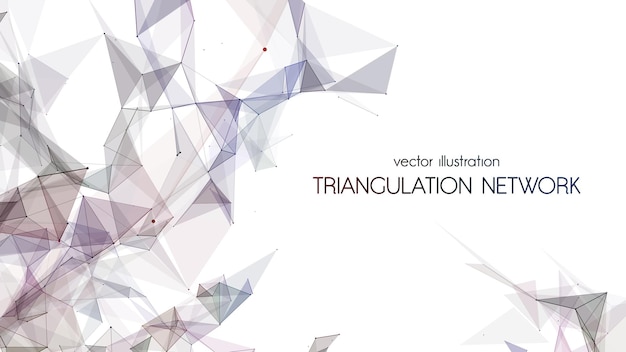 connection to the global network abstract vector dots and lines with triangles on a white background the concept of big data digital technologies and the development of science