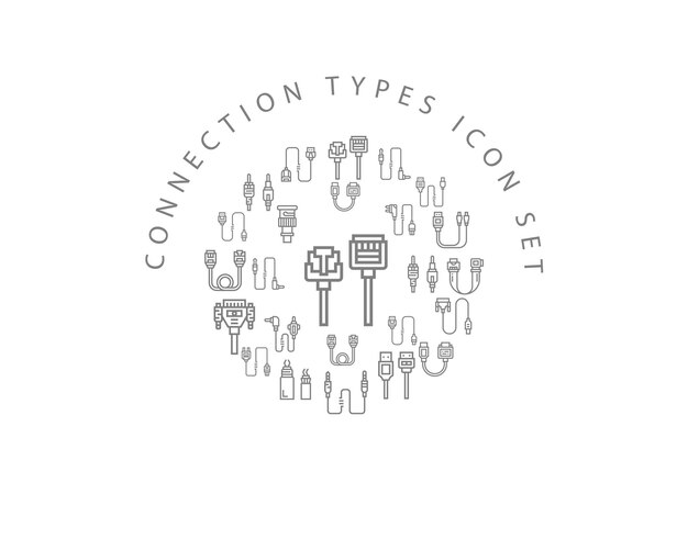 Connection icon set design