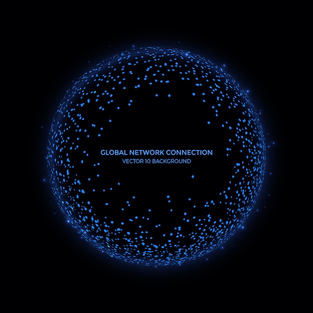 Linee di connessione intorno al globo terrestre sullo sfondo, tecnologia della comunicazione per le attività su internet.