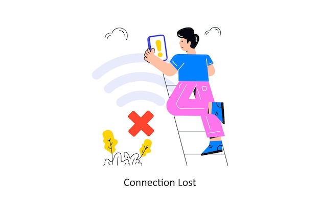 Connection lost flat style design vector illustration stock illustration