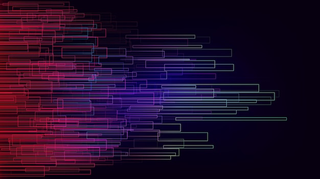 Vector connection neon light geometric speed lines