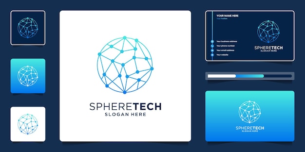 接続技術のロゴデザインの名刺テンプレート