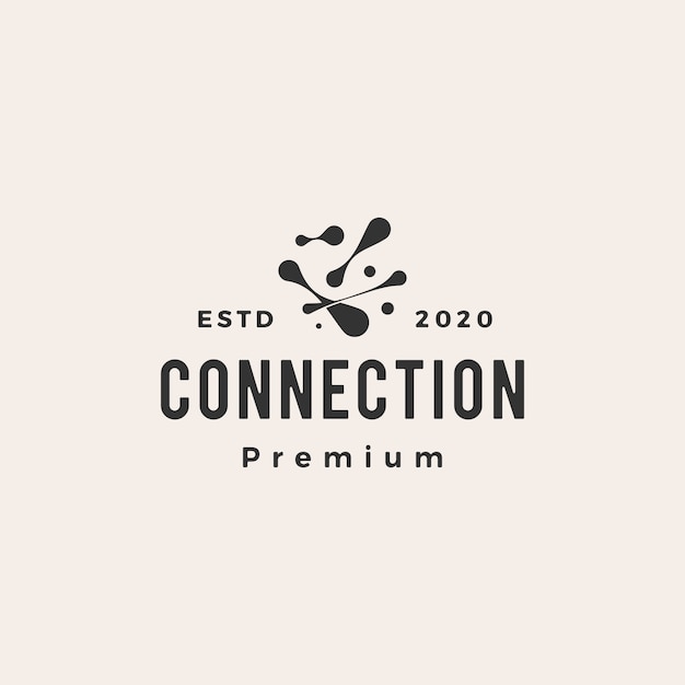 Connection  vintage logo  icon illustration