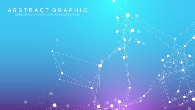 Connectivity flow point abstract background with connected dots and lines vector illustration