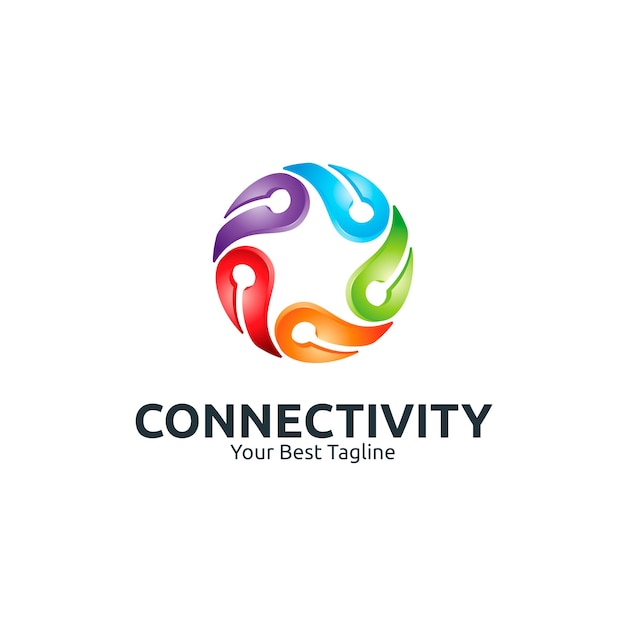 Connectivity Group Logo Illustration Template