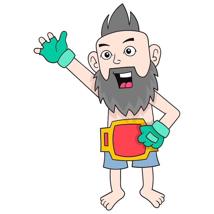 Vector conor mcgregor mixed martial arts champion doodle icon image kawaii