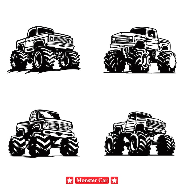 Vector conquer the terrain monster truck silhouette design for wild rides