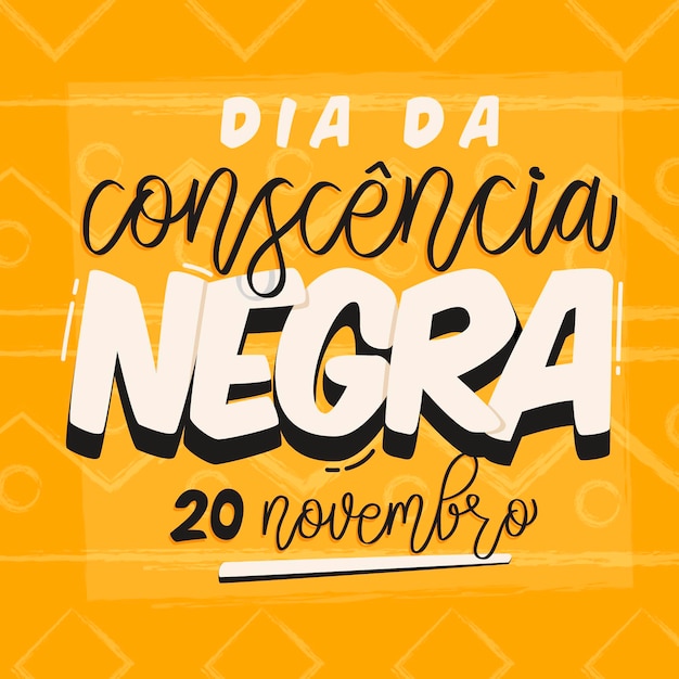 Vector consciência negra belettering