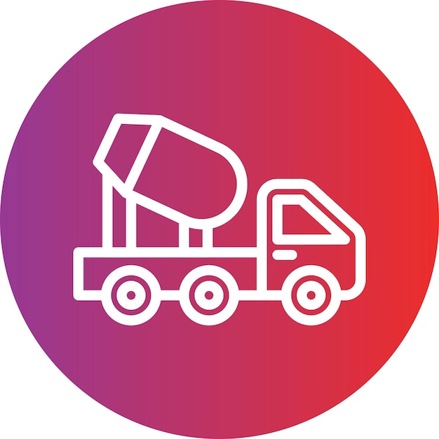 Conscrete Mixer Truck Icon Style