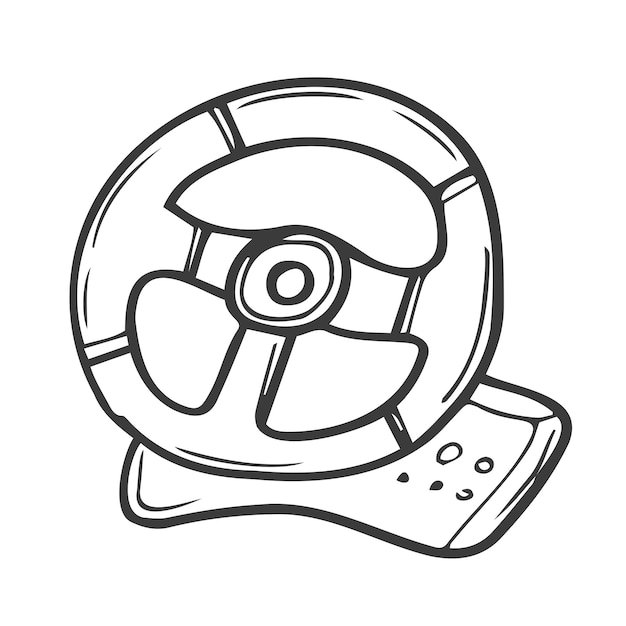 Console Steering Wheel Icon Silhouette Illustration Video Games